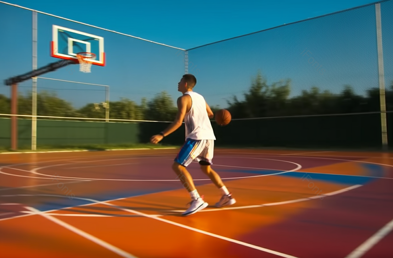 男孩正在运动场打篮球照片素材,高清,摄影图,摄影图片,图片大全,摄影图免费下载